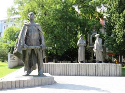 Bratislava (Pozsony), 27 May 2018Memorial of the Slovak Antifascist Uprising of 1944.Az 1944. évi német- és Tiso ellenes szlovák antifasiszta nemzeti felkelés tiszteletére állított emlékmû. Alkotója: Jan Kulich (2008).-stock-foto