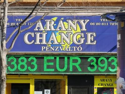 Euro changing rate - HUF - Budapest-stock-foto