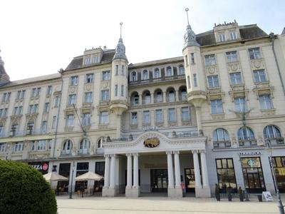 Golden Bull Hotel - Debrecen - Hungary-stock-photo