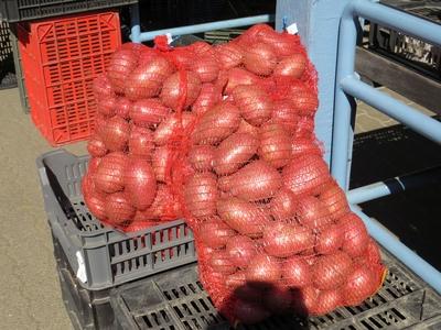 Potatoes in bag - Market - Hungary-stock-photo
