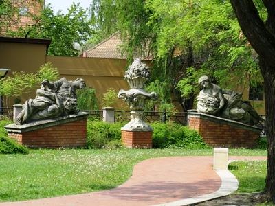 Allegorical sculptures on the banks of the Zagyva - Jászberény - Hungary-stock-photo