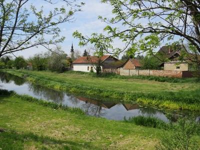 Landscape of Jászberény with the river Zagyva-stock-photo