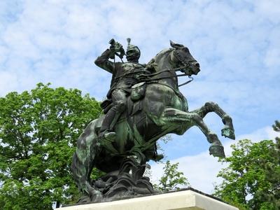 Hussar statue - WWI - Jászberény - Hungary-stock-foto