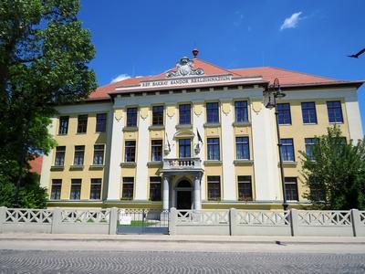 The Baksay Sándor Reformed Scientific High School - Kunszentmiklós - Hungary-stock-photo
