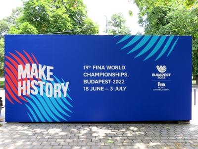 Sport - Swimming World Championship - Budapest - Poster-stock-foto