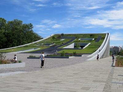 Budapest - Ethnographic museum - Lookout Garden-stock-foto