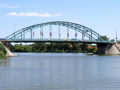 Danube bridge - Ráckeve - Hungary-stock-foto