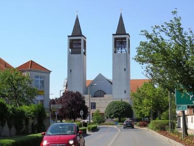 Szigetszentmiklós - New St. Nicholas Church - Hungary-stock-photo