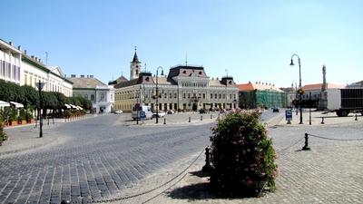 Baja - Trinity square - City Hall - Grassalkovich Castle - Hungary-stock-foto