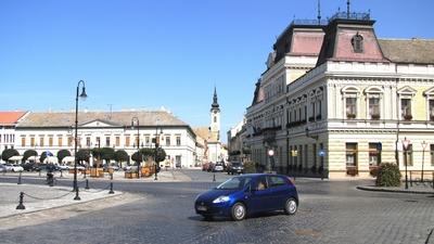 Baja - Hungary - City center - City Hall-stock-foto