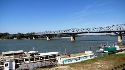 Baja - Hungary - Danube river - Türr István bridge-stock-photo