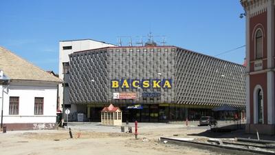 Bácska Departmnet store -. Baja - Hungary-stock-photo
