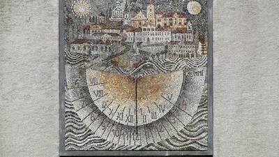 Baja - Mosaic Sundial -Hungary-stock-foto