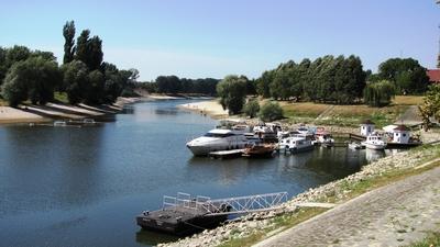 View of Danube Sugovica branch - Baja - Hungary-stock-foto