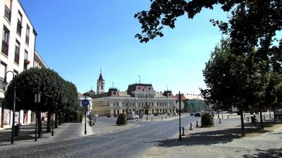 Baja - Trinity square - Town Hall - Grassalkovich Castle - Hungary-stock-photo