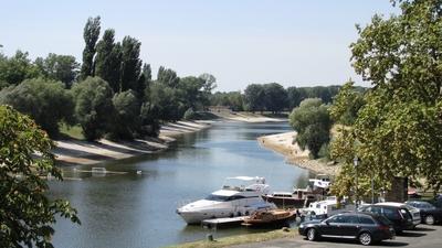View of Danube Sugovica branch - Baja - Hungary-stock-foto