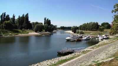 View of Danube Sugovica branch - Baja - Hungary-stock-foto