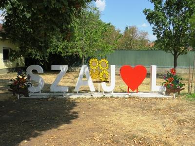 Szajol advertising inscription - Hungary-stock-foto