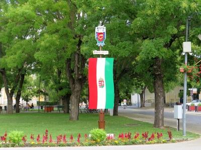 Abiony - Hungary - National Flag-stock-foto