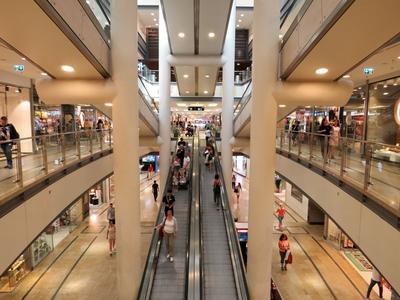 The Árkád department store from the inside - Budapest-stock-photo