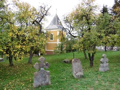 Nézsa cemetery in autumn - Hungary-stock-photo