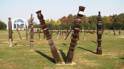 Mohács, 2011. november 2.The sculpture park of the historic memorial site of the Battle of Mohács - Hungary, 1526-stock-photo