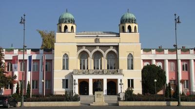 Mohács town hall - Hungary - Oriental elemnts-stock-photo