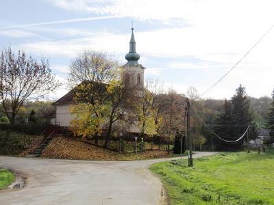The Catholic church of Kálló in Nógrád County - Hungary-stock-photo