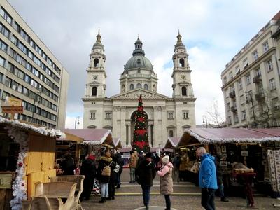 Budapest Winter Fair - Basilica-stock-photo