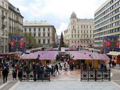 Winter Fair - Budapest - Basilica-stock-photo