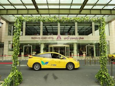 Tehran - Entrance to Parsian Azadi Hotel-stock-photo