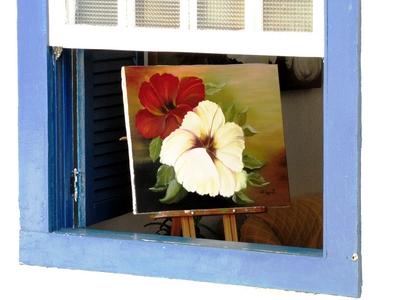Painting - Hibiscus - Ouro Preto - Brazil-stock-photo