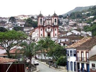 Ouro Preto - Brazil - UNESCO World Heritage - Skyline-stock-photo