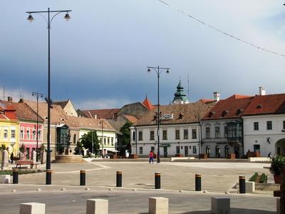 Pápa - Hungary - Main Square - City Center-stock-foto