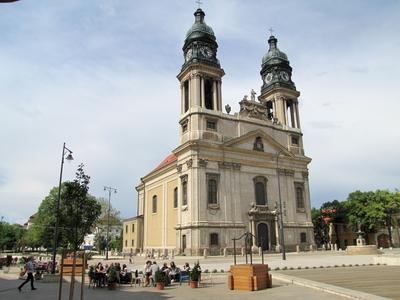 Pápa - Humngaty - Parish Church Szent István Martyr-stock-photo