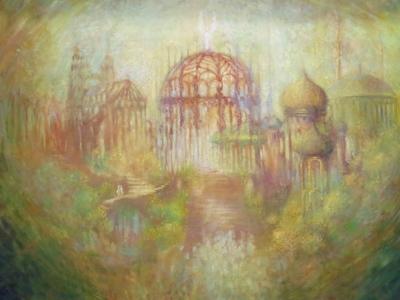 Encounter of Three Worlds - Painting - Hungary-stock-foto