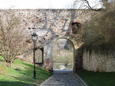 Wall of Sárospatak - Bodrog - Hungary-stock-foto