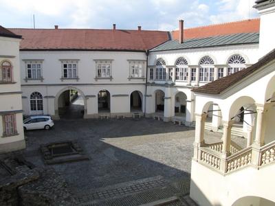 Rákóczi Castle - Inner courtyard - Sárospatak - Hungary-stock-photo