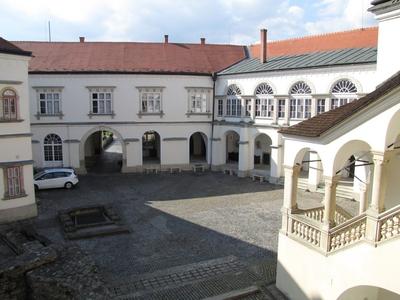 Rákóczi Castle - Inner courtyard - Sárospatak - Hungary-stock-foto