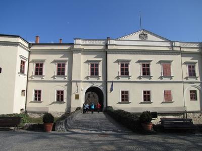 Rákóczi Castle entrance - Sárospatak - Hungary-stock-foto