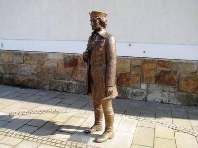 Statue of Pataki Student - Sárospatak - Hungary-stock-foto