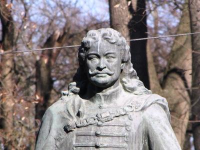 Statue of Prince Rákóczi Ferenc II - Sárospatak - Hungary-stock-photo