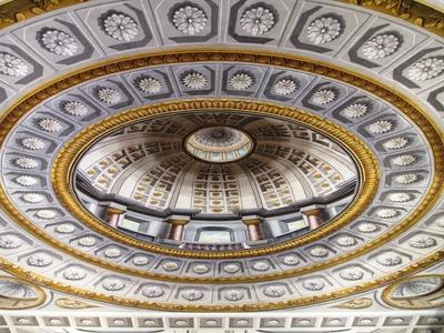 Three dimensional fresco - Library of Reformed College - Sátoraljaújhely - Hungary-stock-foto