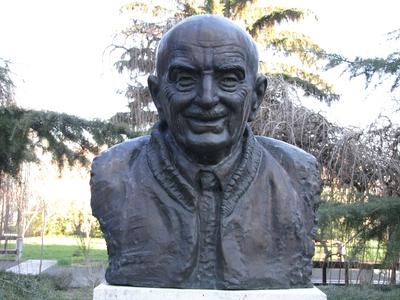 Bust of professor Újszászy Kálmán - Sárospatak - Hungary-stock-foto