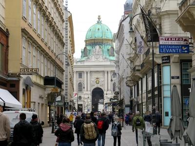 Vienna - The Hofburg from the Habsburg gasse - Austria-stock-photo