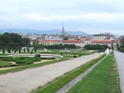 Vienna - View - Austria - Belvedere palace park-stock-photo