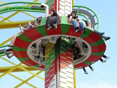 Drop lift in the Prater amusement park in Vienna-stock-foto