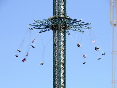 Tower carousel in Vienna's Prater amusement park-stock-foto