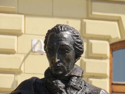 Statue of Count György Festetics - Keszthely - Hungary-stock-foto
