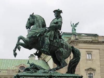 Prince Eugene Francis of Savoy-Carignano's equestrian statue - Vienna-stock-photo